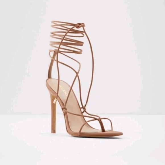 Aldo Glaosa Strappy Heel Sandals in Cognac Brown sz 9 - Picture 2 of 9